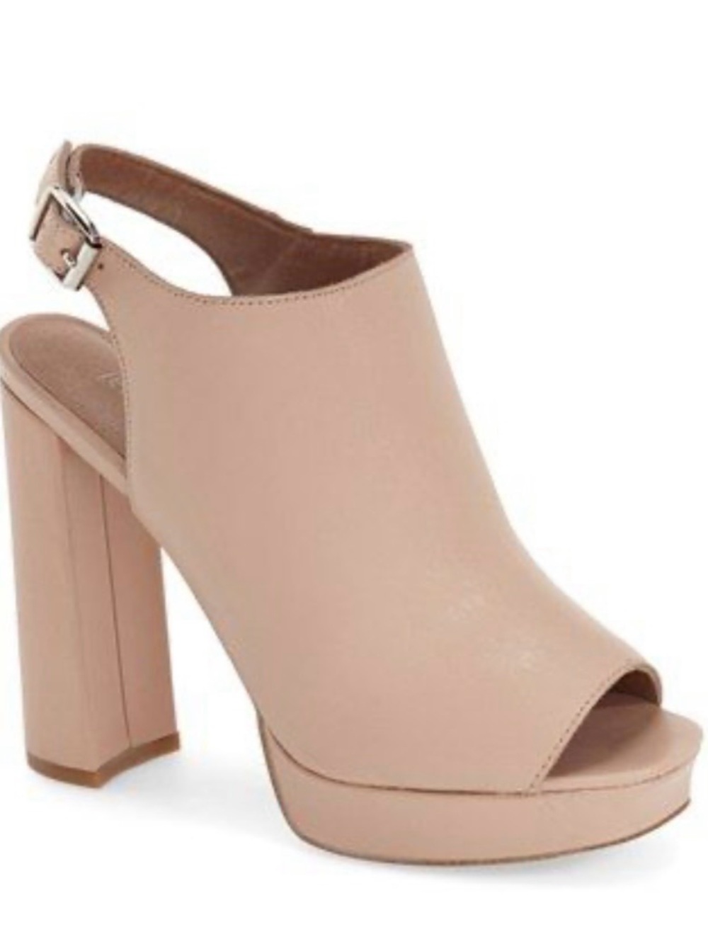 Jeffrey Campbell Blush Peep-Toe Block Heel Slingback